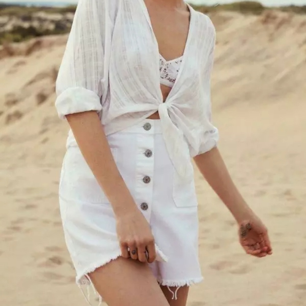 BDG Button Front Denim Skirt